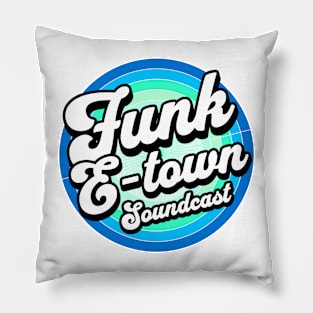 FUNK E-TOWN SOUNDCAST  - Staged Gradient Logo (blue/mint) Pillow