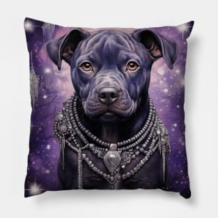 Jeweled Staffy Pillow