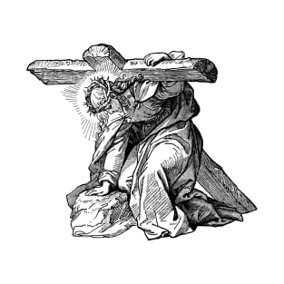 Jesus Carrying the Cross – Catholic Devotional Art T-Shirt