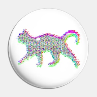 Glitch cat Pin