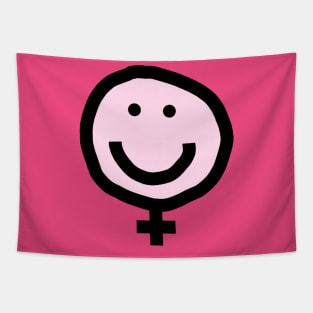 Female Pink Smiley Face Tapestry