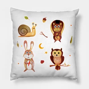 Owl Squirrel Rabbit Snail Pillow