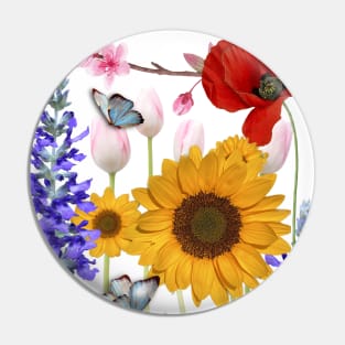 Mix colorful flowers for spring Pin