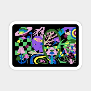 Colorful Ilustration Arts Magnet