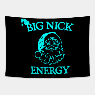 Big Nick Energy, funny vintage santa claus wink christmas Tapestry