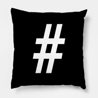 Hashtag in White Pillow