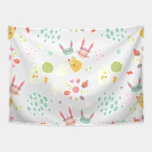 Easter Bunny Scandinavian Pattern Tapestry