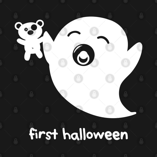 cute ghost – Baby Boo (white on black) by LiveForever