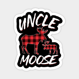 Red Plaid Uncle Moose Matching Family Pajama Christmas Gift Magnet