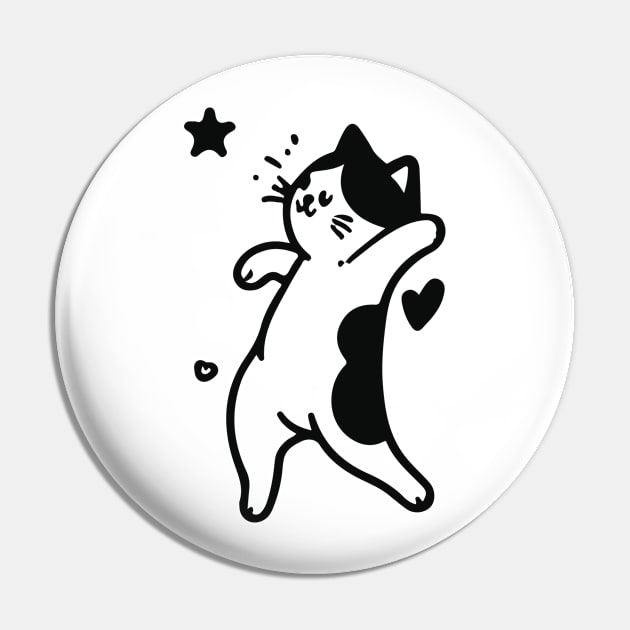 Dancing Cat Pin by Inkonic lines