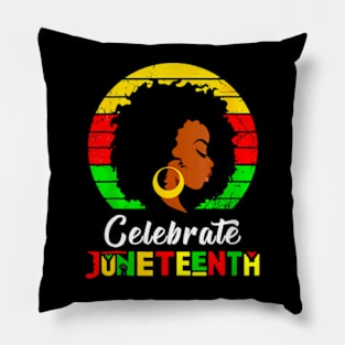 Womens Juneteenth Afro Woman Black Queen African American Melanin Pillow