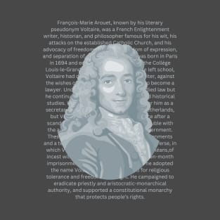 Voltaire Portrait And Info T-Shirt