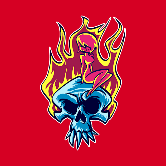 Skull on fire by EmptySkull