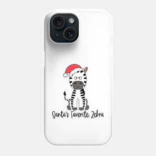 Santa's Favorite Zebra Wearing A Santa Hat Phone Case