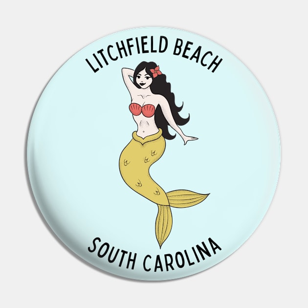 Litchfield Beach South Carolina Mermaid Pin by carolinafound