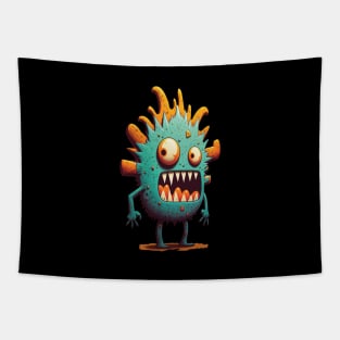 Teal and Orange Cute Monster Tapestry
