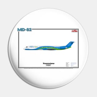 McDonnell Douglas MD-82 - Venezolana (Art Print) Pin