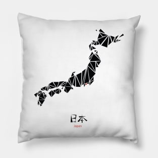 Abstract Geometric Map of Japan Drawing Pillow