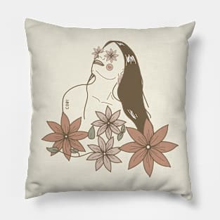 GIRL FLOWERS Pillow