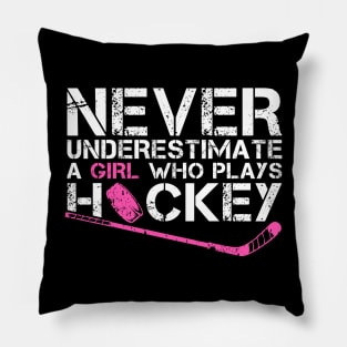 Funny Ice Hockey Player For Women Girls Hockey Lovers Pillow