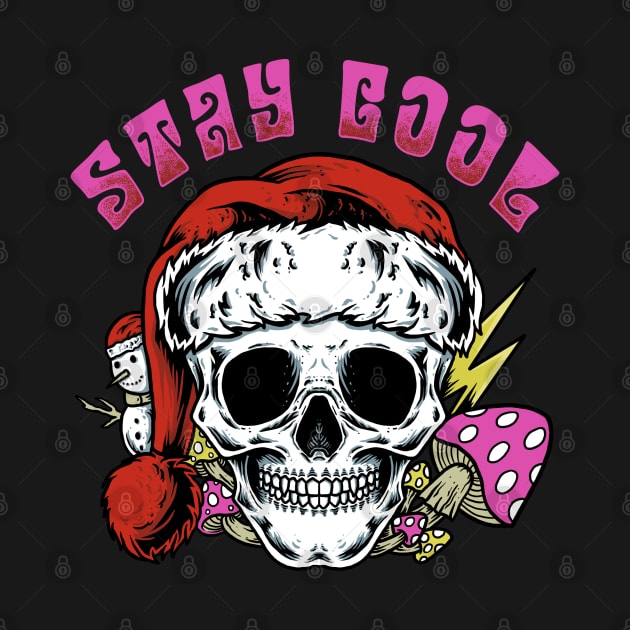 STAY COOL XMAS SKULL by OXVIANART