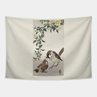 Ohara Koson / Birds and plants / house sparrow Tapestry