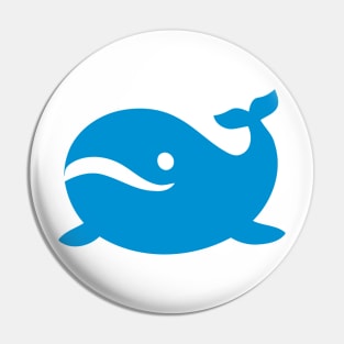 Blue Whale Emoticon Pin