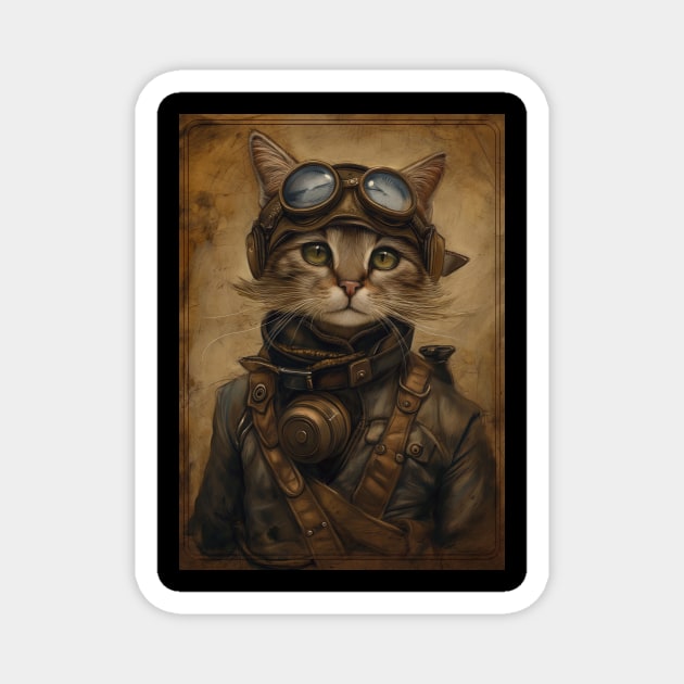 Steampunk Cat Magnet by Durro