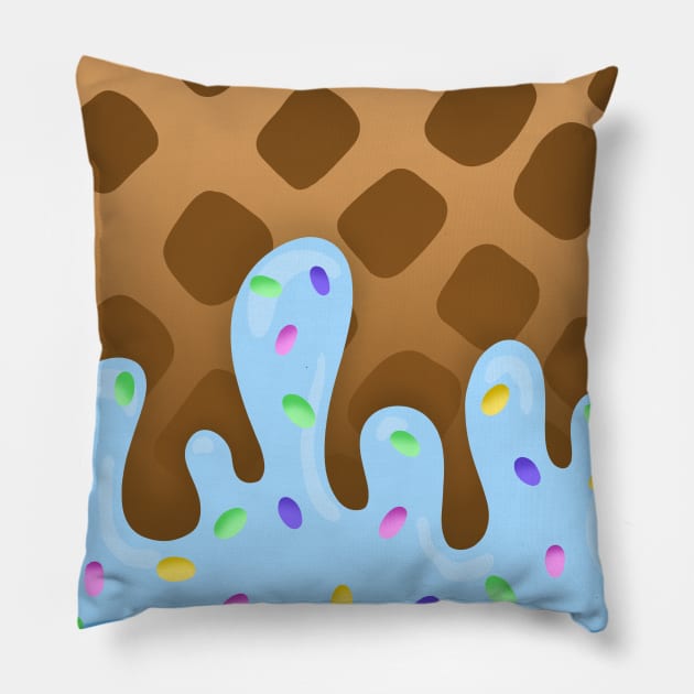 Upside Down Ice Cream Drips Pillow by KelseyLovelle