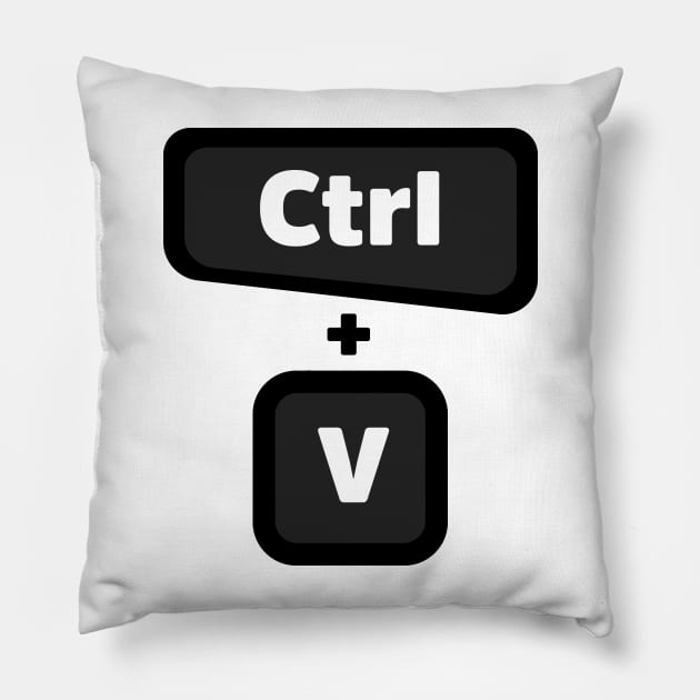 Ctrl + V  - Computer Programming - Light Color Pillow by springforce