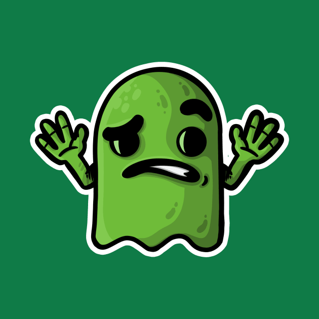 confused little green ghost w by manuvila