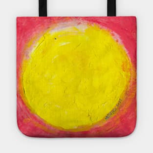 Yellow circle on a red base Tote