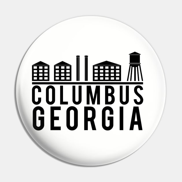 Columbus Georgia Skyline Logo Pin by JakeRhodes