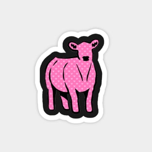 Pink Hearts Cow Silhouette  - NOT FOR RESALE WITHOUT PERMISSION Magnet