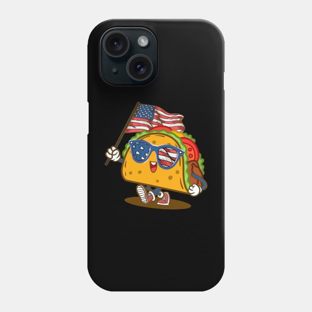 Taco Sunglasses American Flag USA Funny 4th Of July Phone Case by marisamegan8av