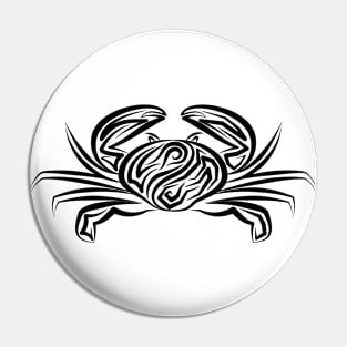 Black and White Tribal Crab Pin