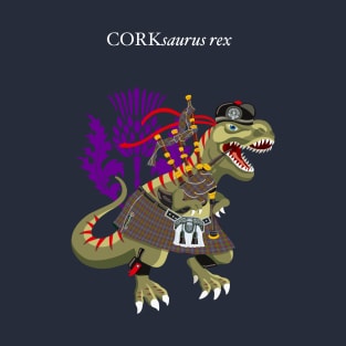 Clanosaurus Rex CORKsaurus Plaid Cork Irish Ireland Family Tartan T-Shirt