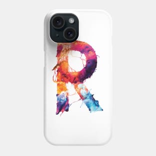 Colorful Painted Initial Letter R Phone Case