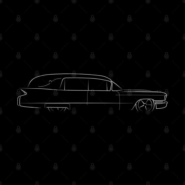 1960 Cadillac Hearse - profile stencil, white by mal_photography