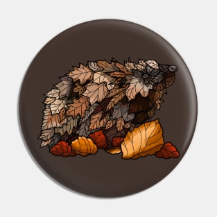 Autumn leaves Hedgehog Pin