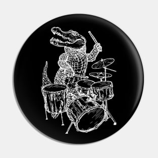 SEEMBO Alligator Playing Drums Drummer Drumming Fun Musician Pin