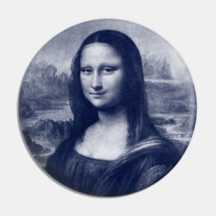 Blue Mona Lisa Pin