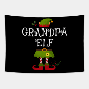 Grandpa Elf Shirt , Family Matching Group Christmas Shirt, Matching T Shirt for Family, Family Reunion Shirts Tapestry