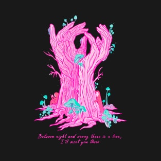 The Tree Hand illustration. Rumi love quote inspired "between right and wrong" T-Shirt