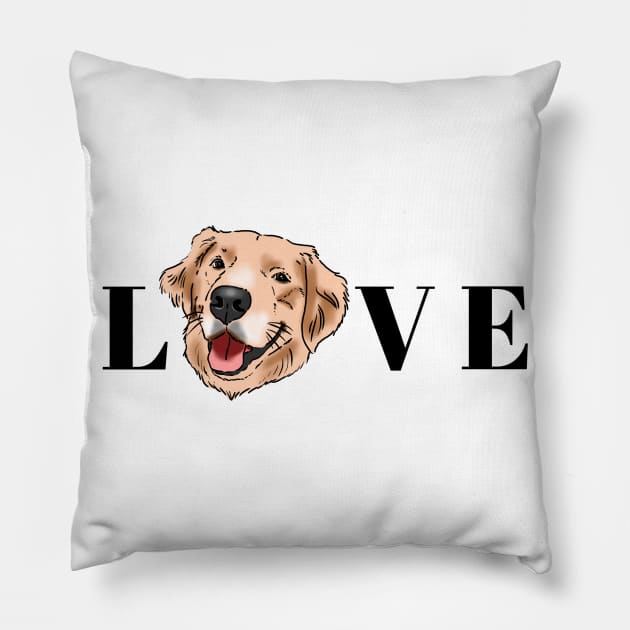 Golden Retriever Lover, Golden Mom, Golden Dad Pillow by sockdogs