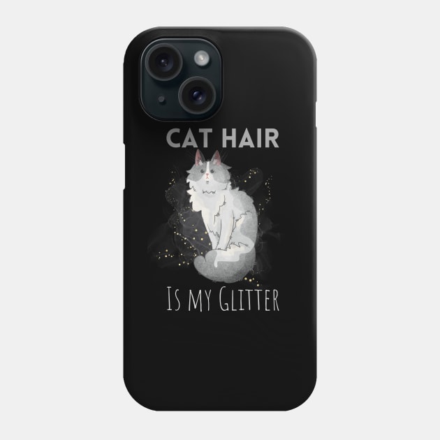 Cat hair is my Glitter - Turkish Angora Phone Case by Feline Emporium