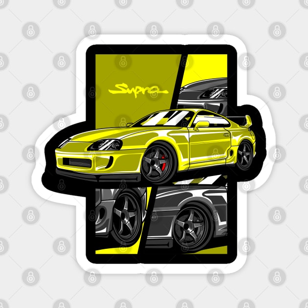 Toyota Supra PicArt Yellow Magnet by aredie19