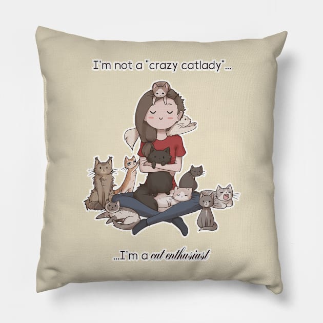 Cat Enthusiast Pillow by Pastelkatto