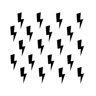 Lightning Bolts- Black on White T-Shirt