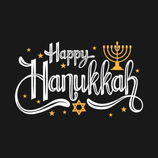 Happy Hanukkah Vintage Menorah Jewish Holiday T-Shirt